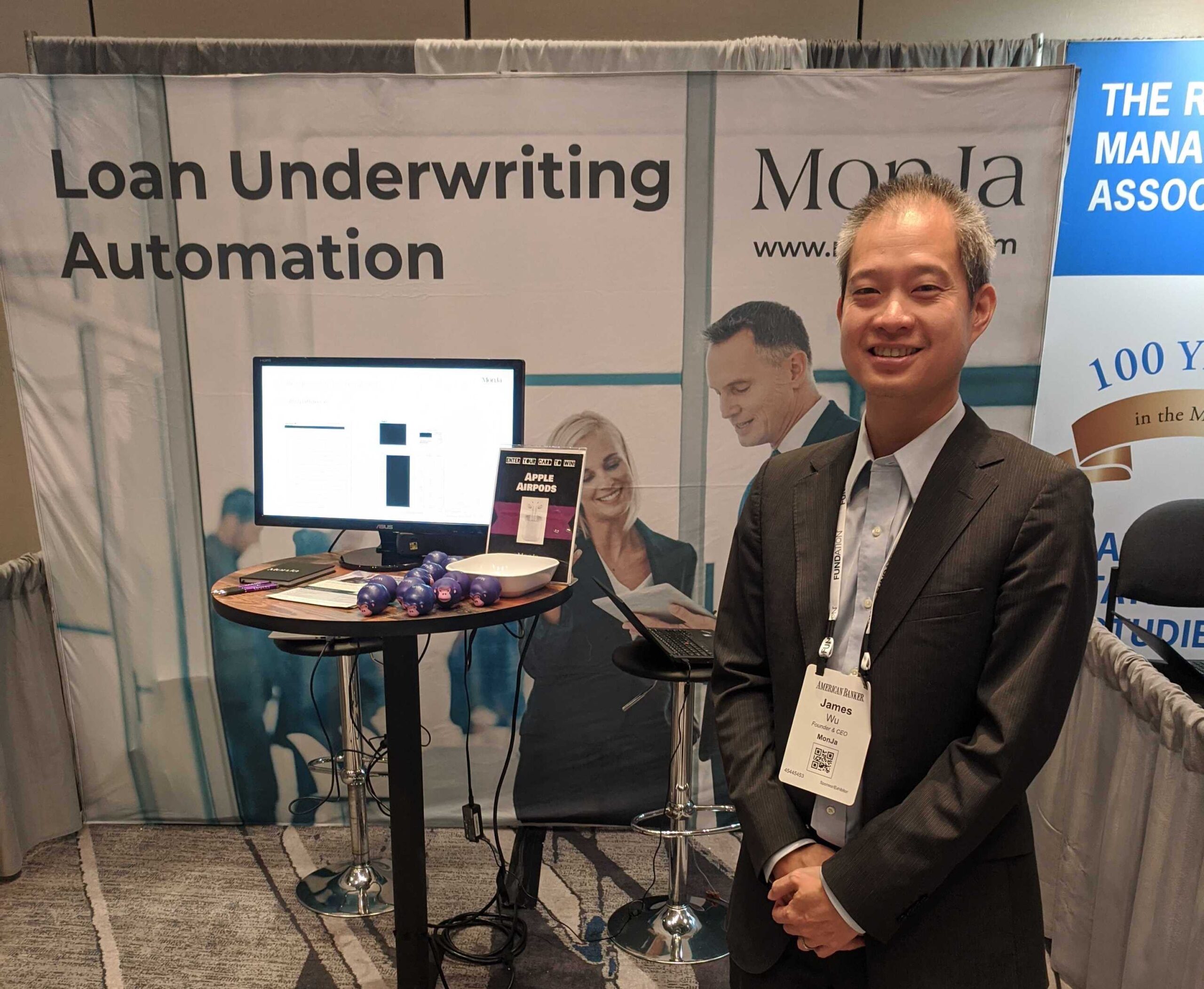 James Wu and MonJa's booth at Small Biz: Banking Conference in Los Angeles